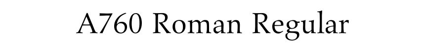 A760 Roman Regular