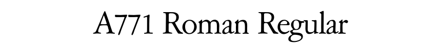 A771 Roman Regular