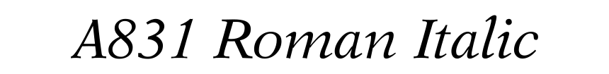 A831 Roman Italic